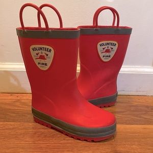 Little boy rain boots